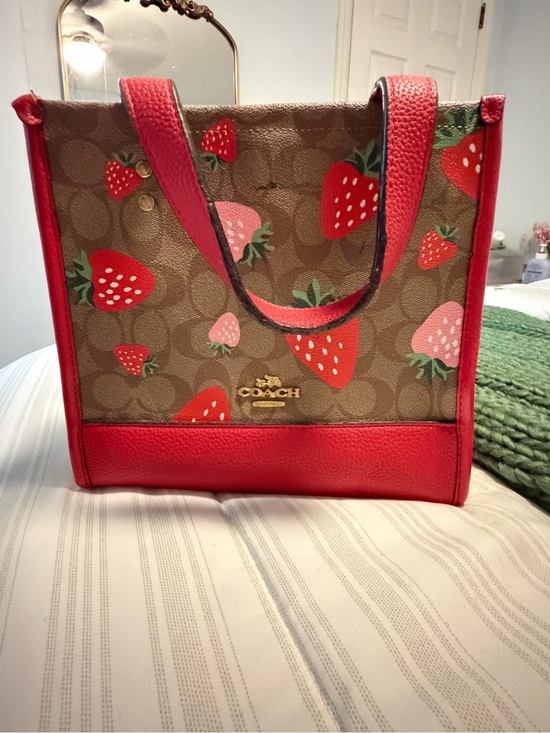 Coach Handbags - Coach Strawberry Signature Tote in Brown and Red